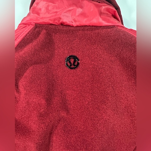 A267 Lululemon Pedal Power Jacket Burgundy Red Wine Sz 4 peplum fleece - Picture 6 of 15